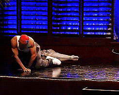 GIF of Channing Tatum grinding on a stage in Magic Mike