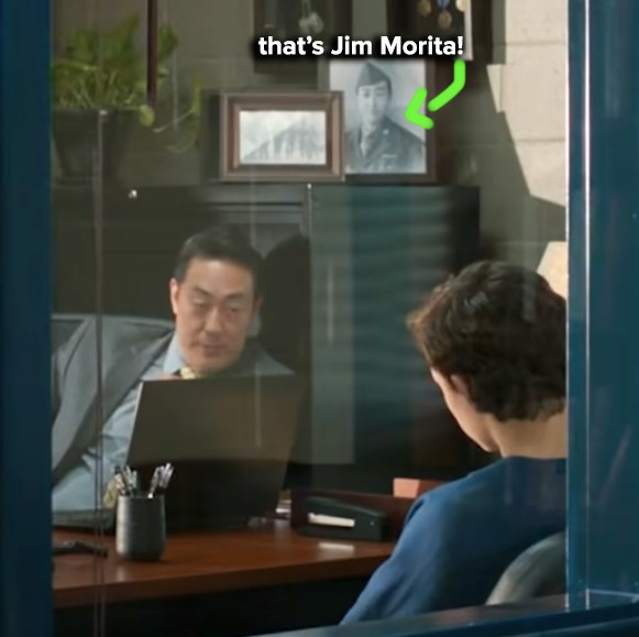 Principal Morita has a framed picture of his grandfather in his office