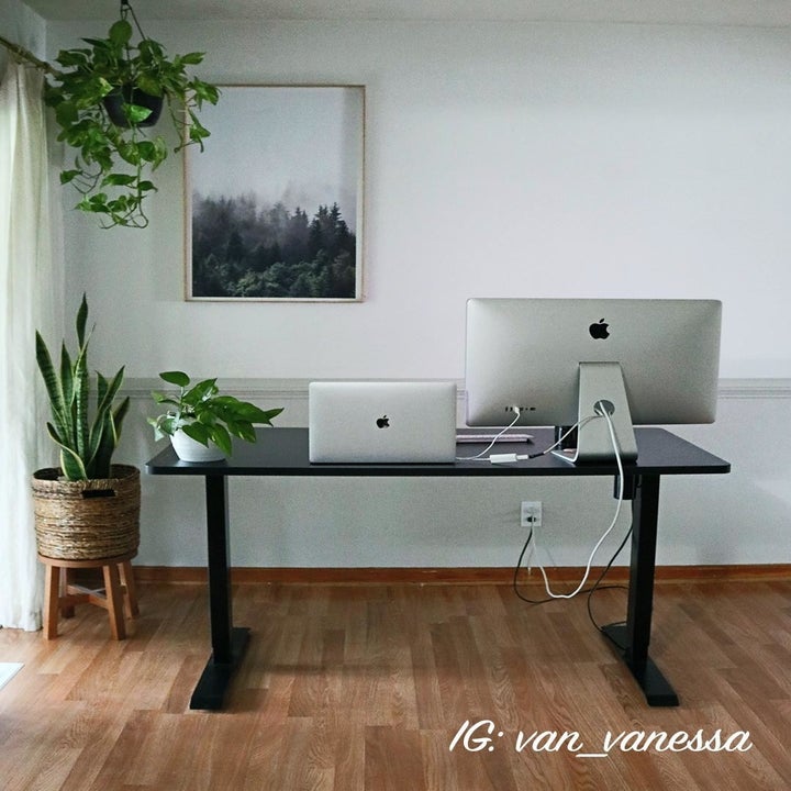 reviewer image of the desk at a sitting height