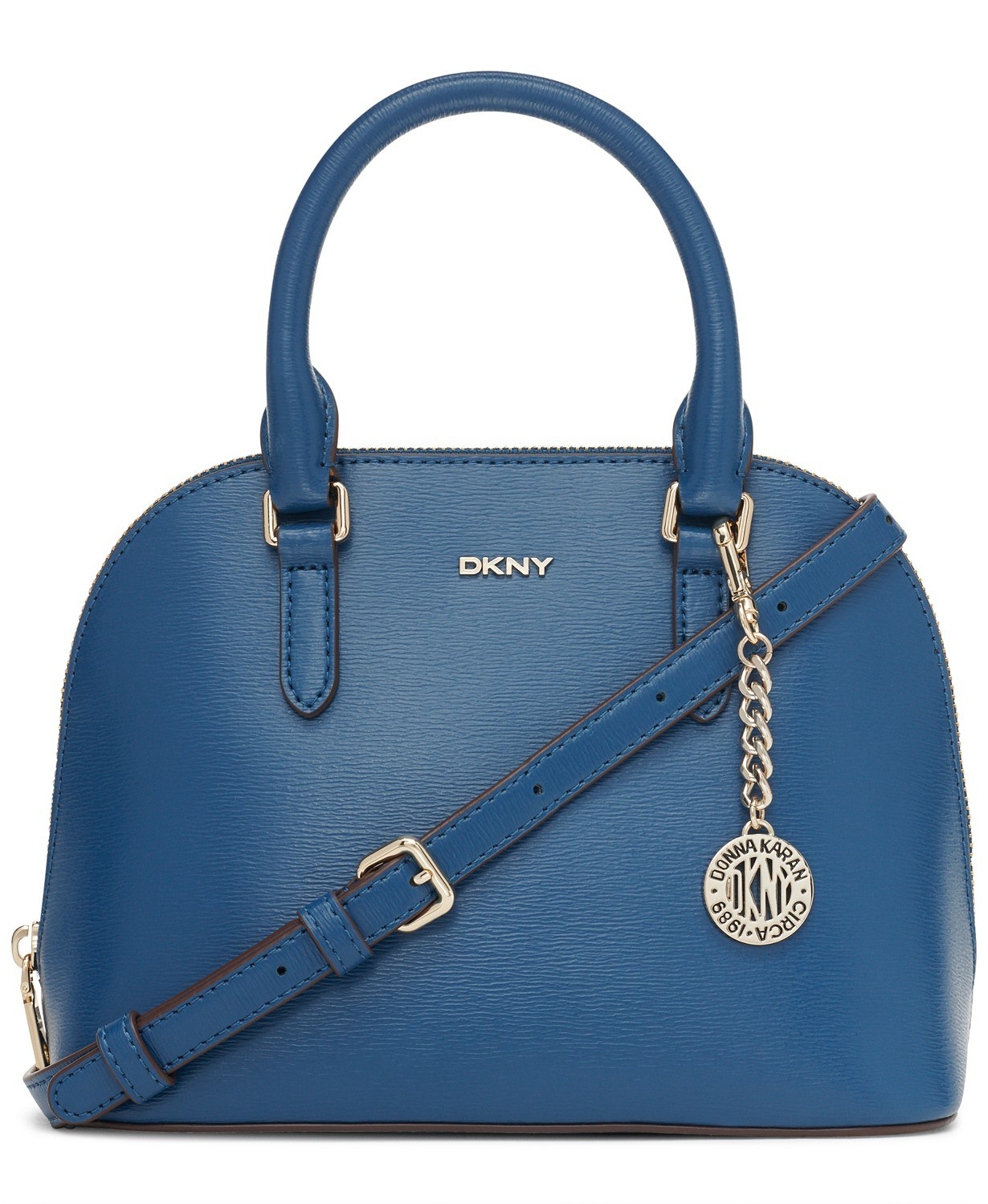 Blue satchel crossbody purse