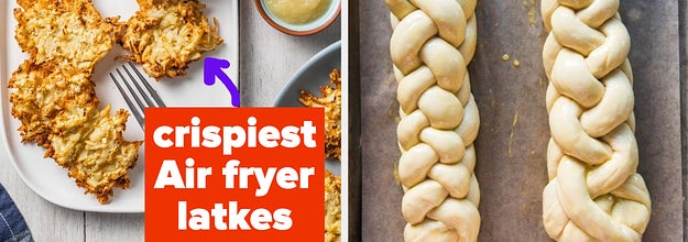 Air fryer latkes; homemade challah brad