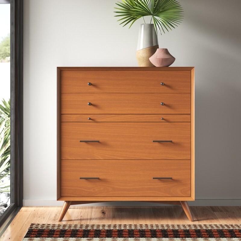 Acorn chest shown in a room