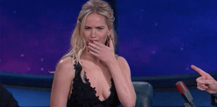 Jennifer Lawrence looking curious