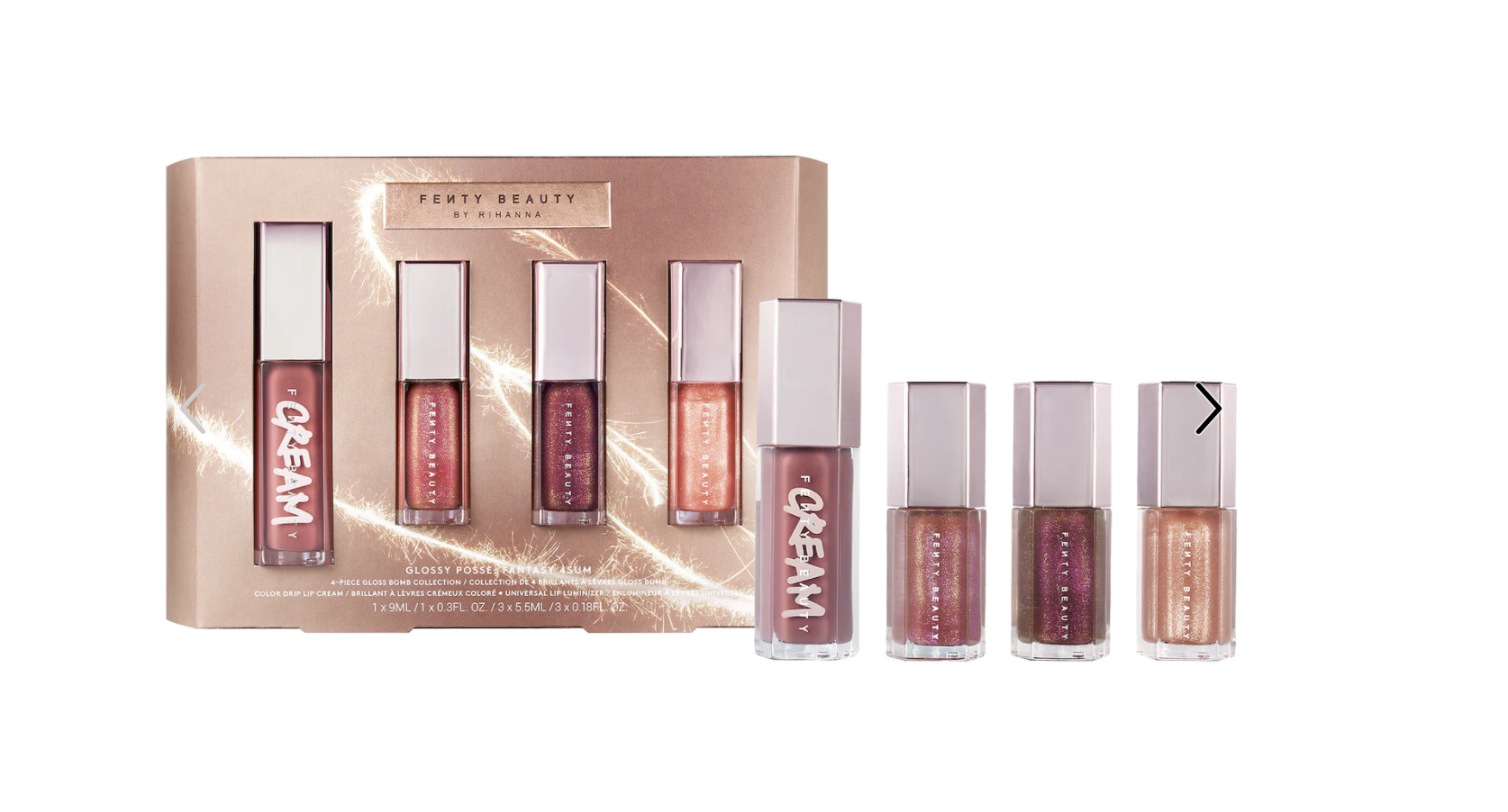 the set of four lip glosses