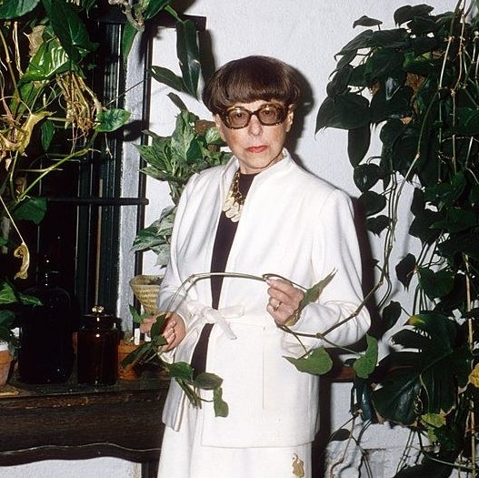 Hollywood costume designer Edith Head poses for a portrait at home on September 20, 1979 in Los Angeles, California.