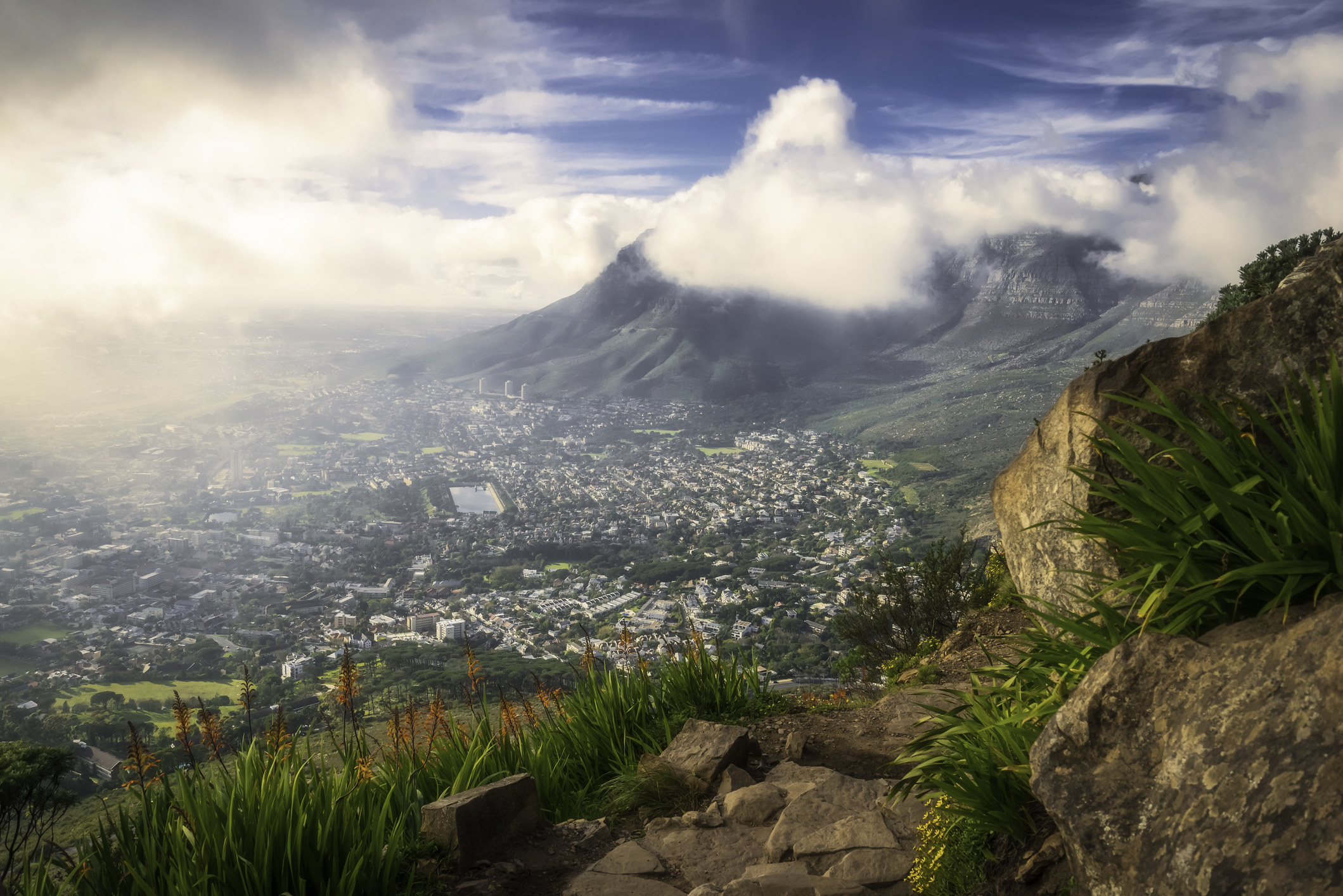 The view from Lion&#x27;s Head, South Africa.