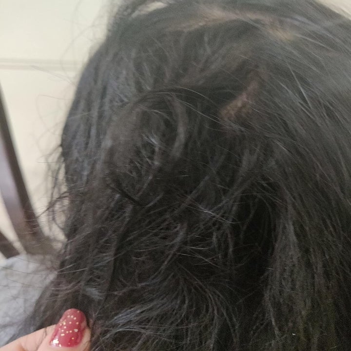 reviewer's tangled hair