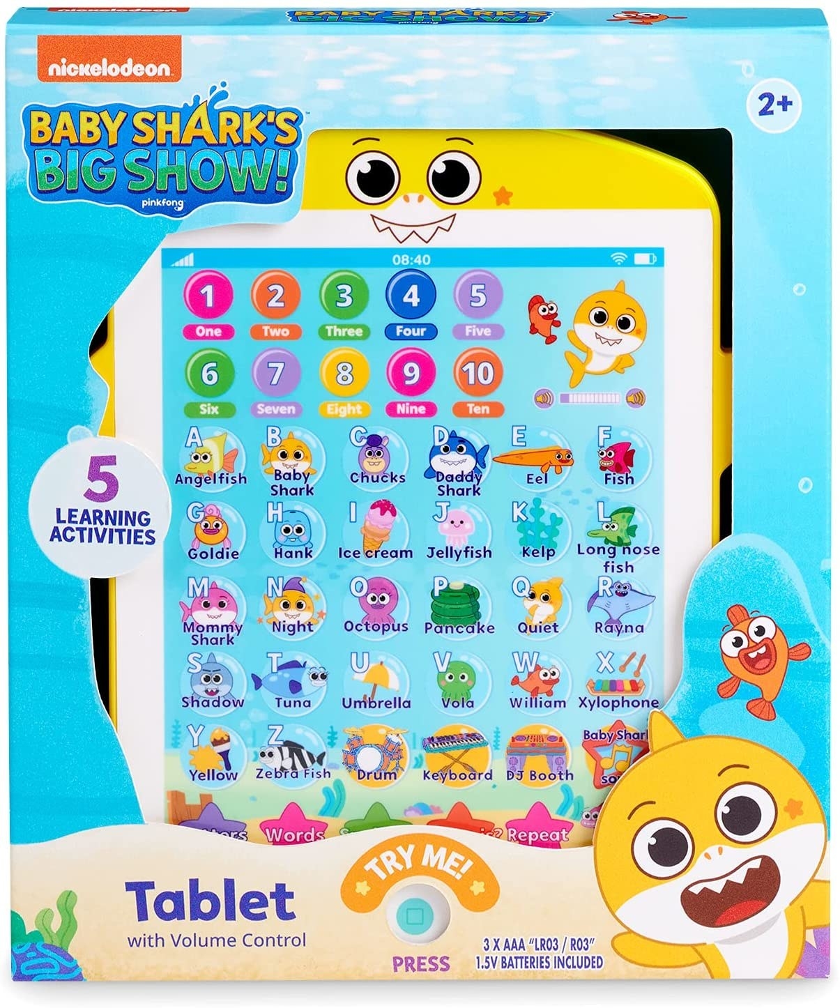 Product image of yellow shark-shaped tablet in box