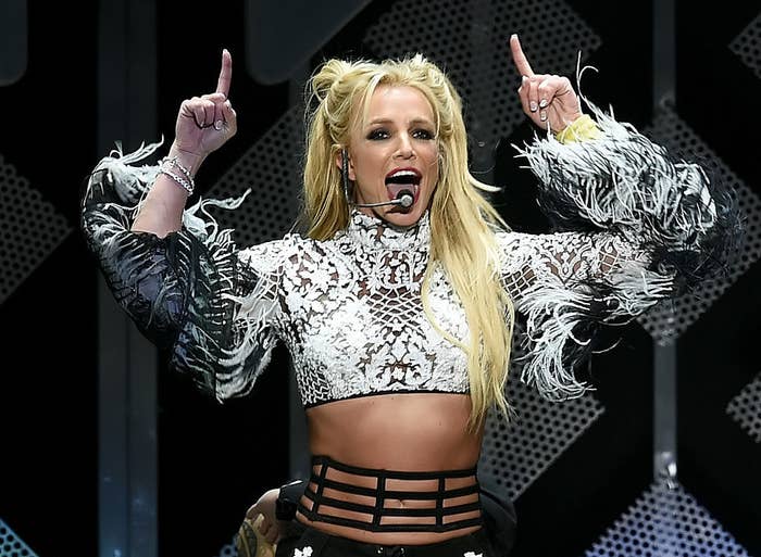 Britney performing onstage
