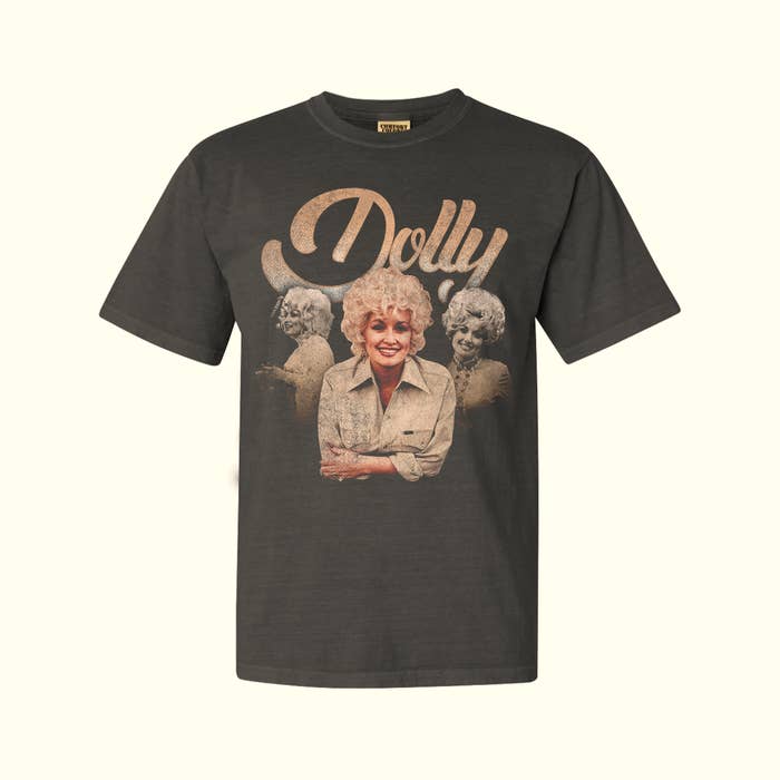 The &quot;Dolly Vintage Collage&quot; Tee is available for purchase on the star&#x27;s merchandise store