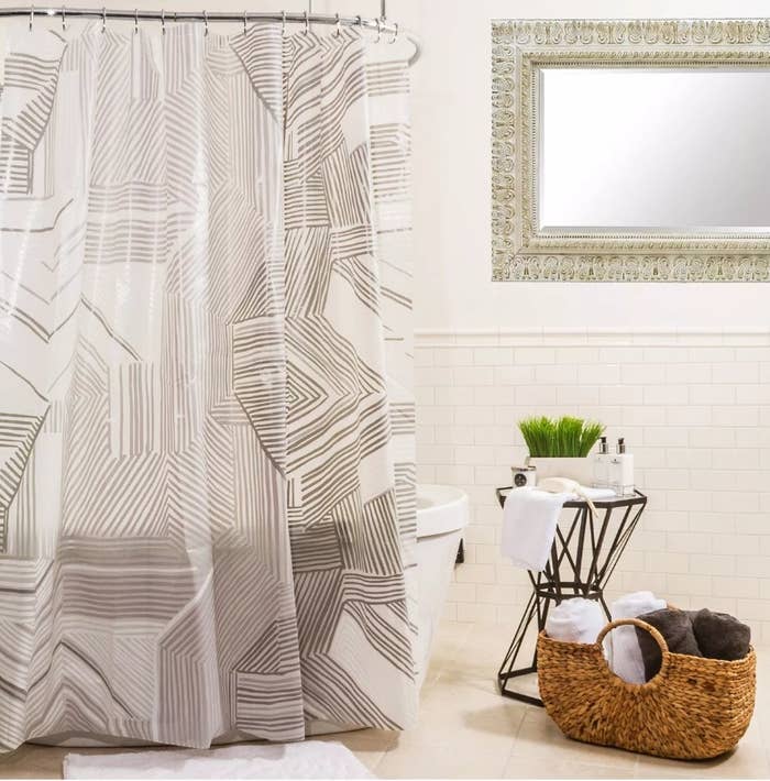 The shower curtain
