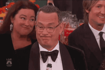 Tom Hanks making a funny face