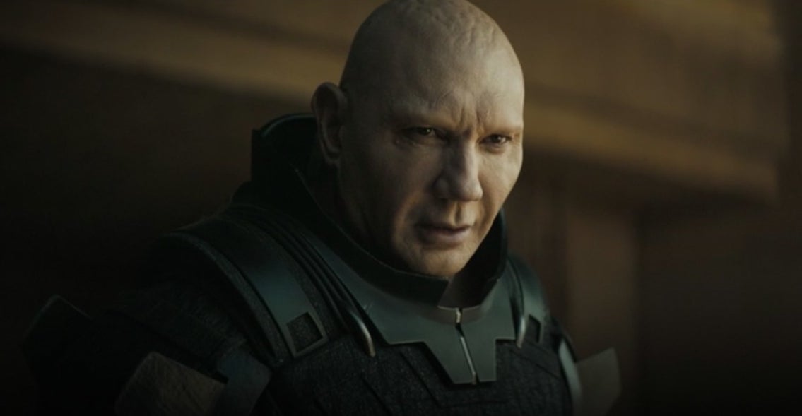 Glossu "Beast" Rabban looking out on Arrakis in "Dune"