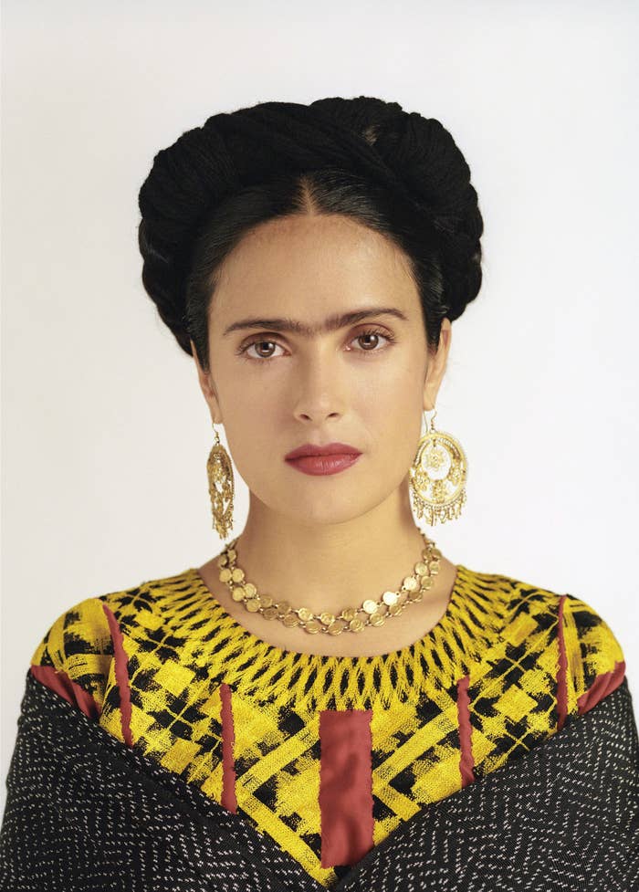 Salma in costume as Frida