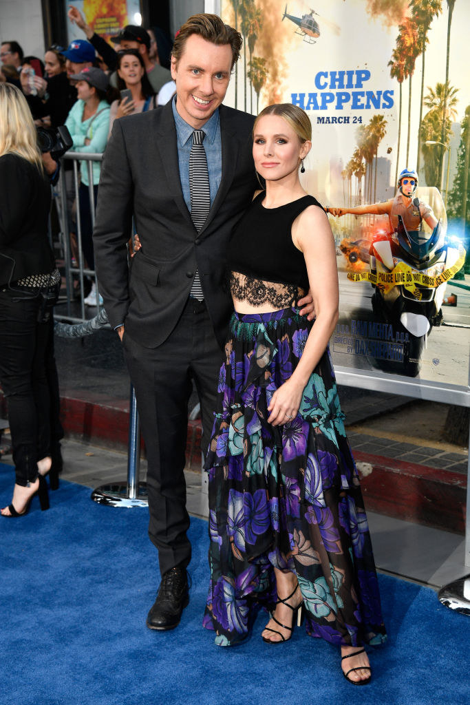 Dax Shepard (L) and Kristen Bell arrives at the Premiere Of Warner Bros. Pictures&#x27; &quot;CHiPS&quot;