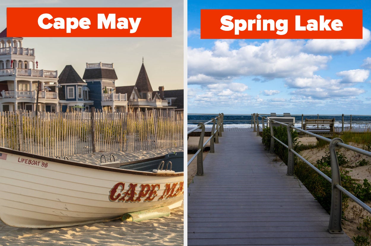 A scenic view of the boardwalk and beach in Spring Lake, New Jersey
