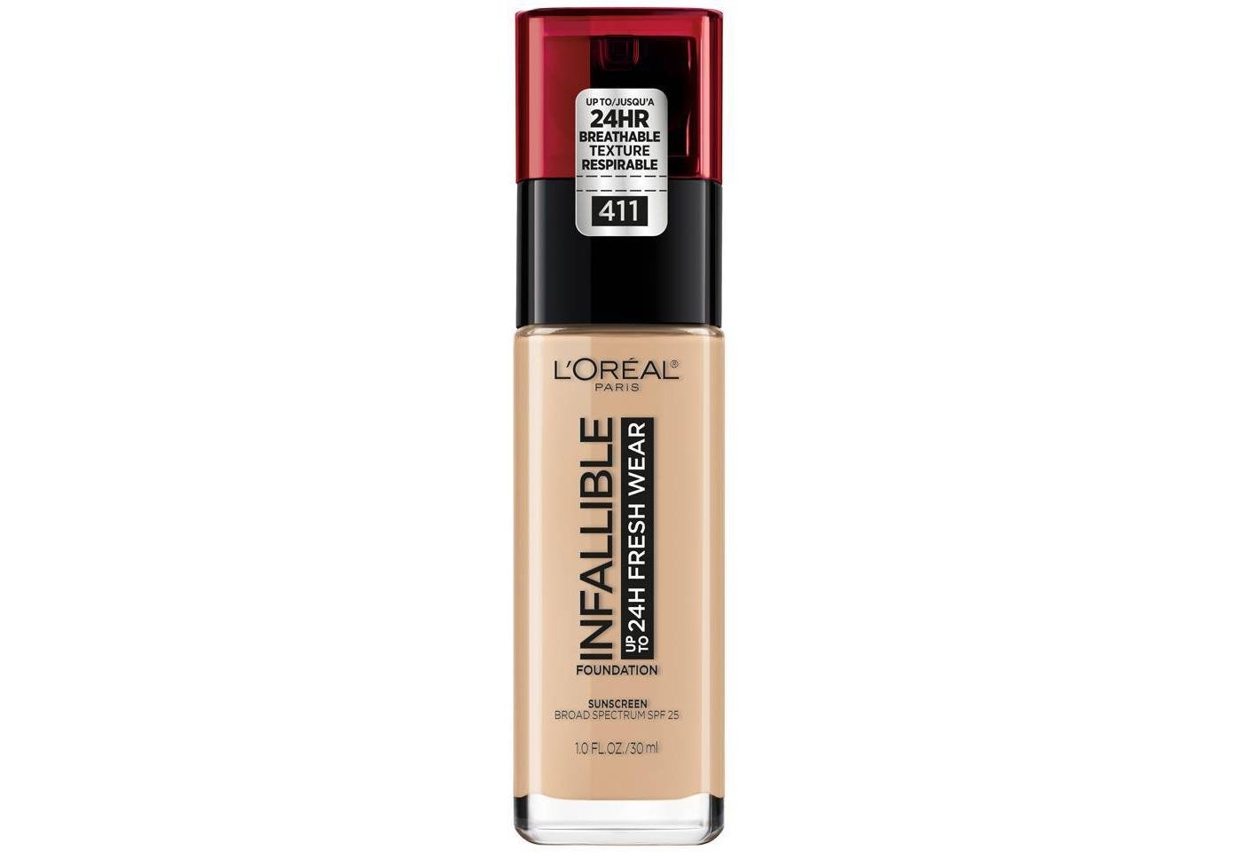 The beige ivory L&#x27;Oreal Paris Infallible 24HR Fresh Wear Foundation with SPF 25