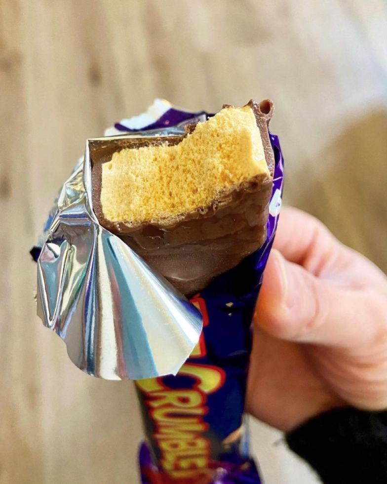 chocolate bar with toffee in it