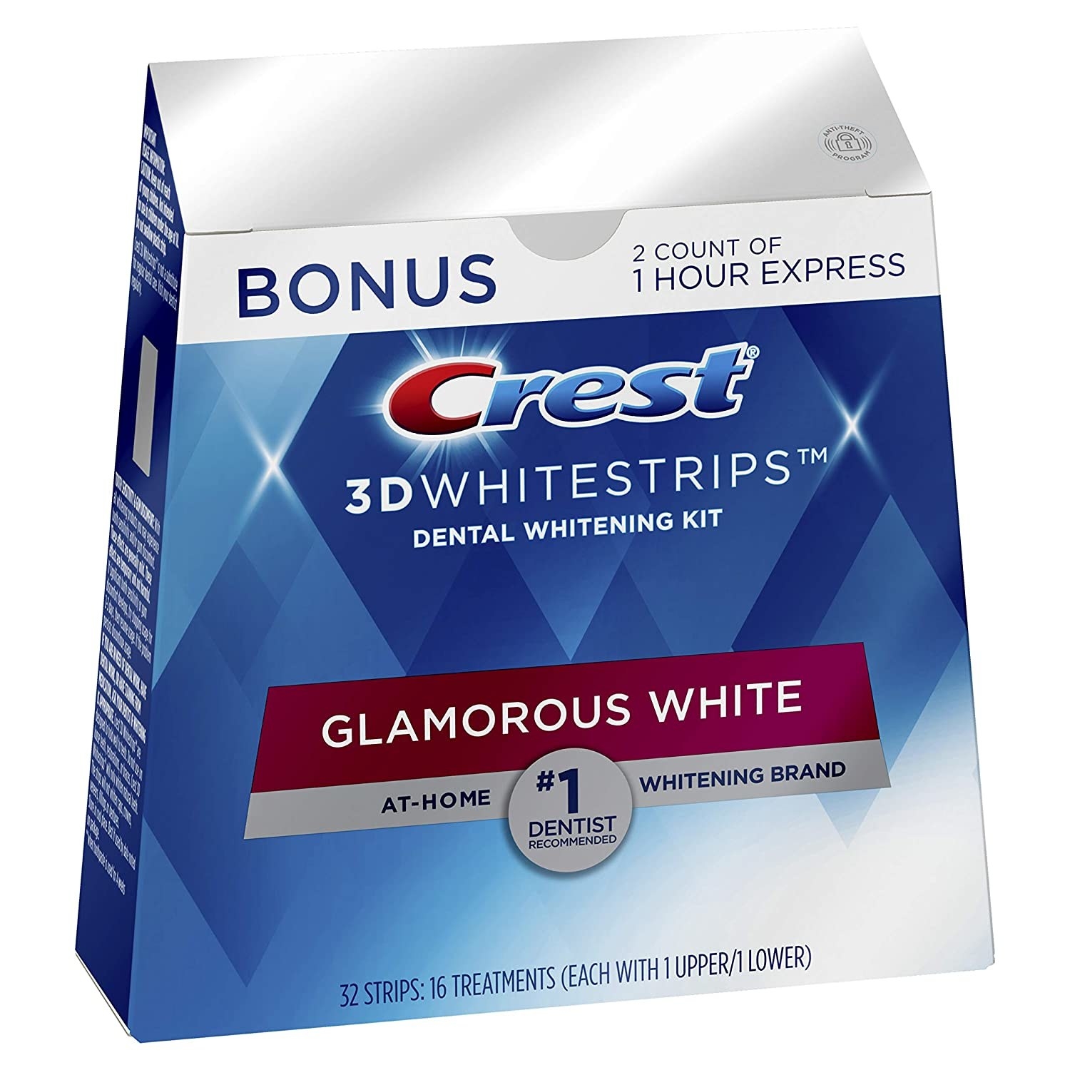 Box of Crest 3D Whitestrips Glamorous White