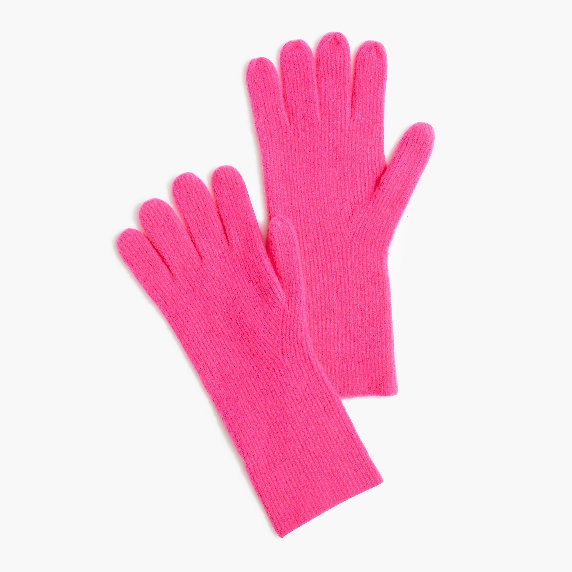 Aa pair of neon pink long gloves