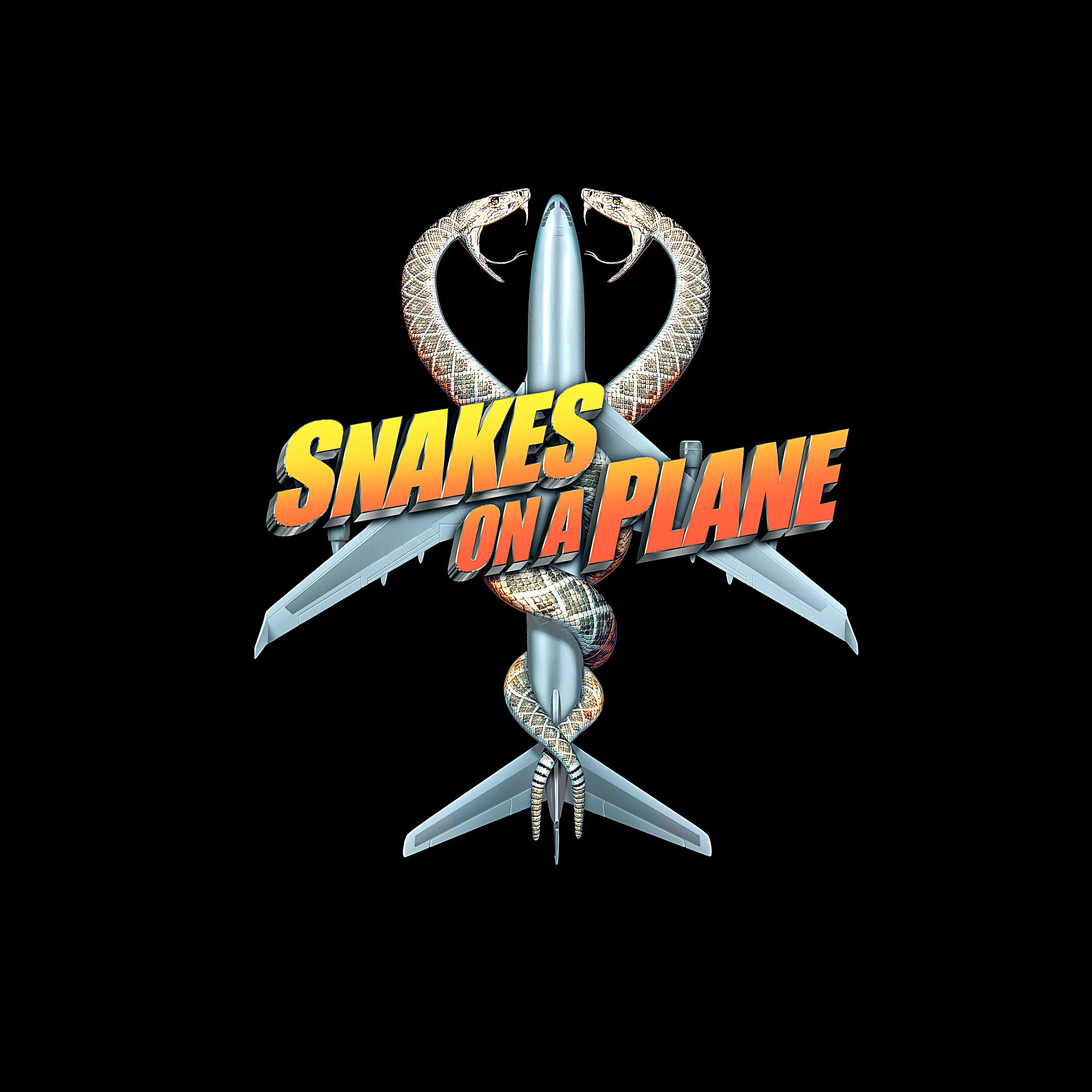 two snakes wrapped around a plane
