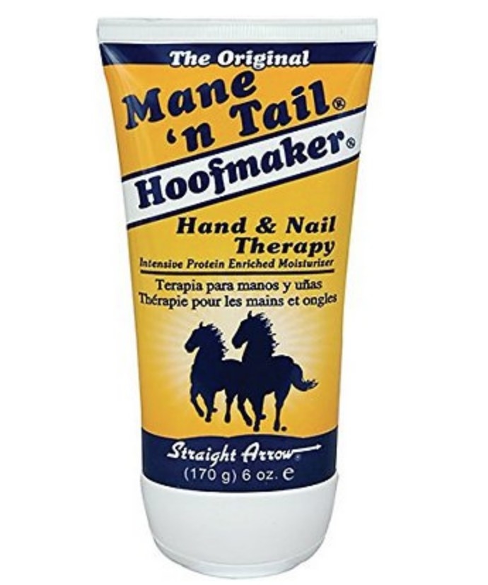 A bottle of hand and nail hoof lotion for horses