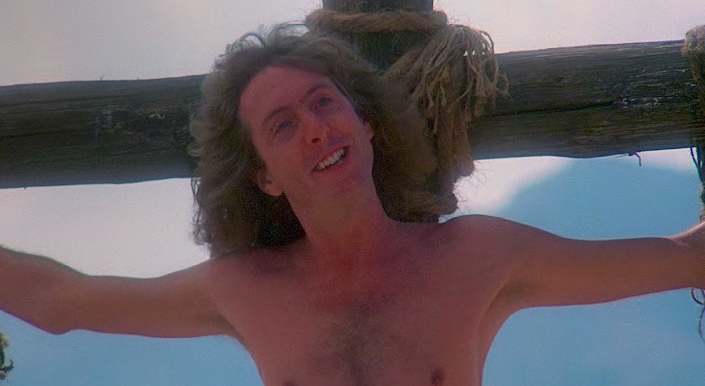 Eric Idle happily singing on a crucifix in &quot;Monty Python&#x27;s Life of Brian&quot;