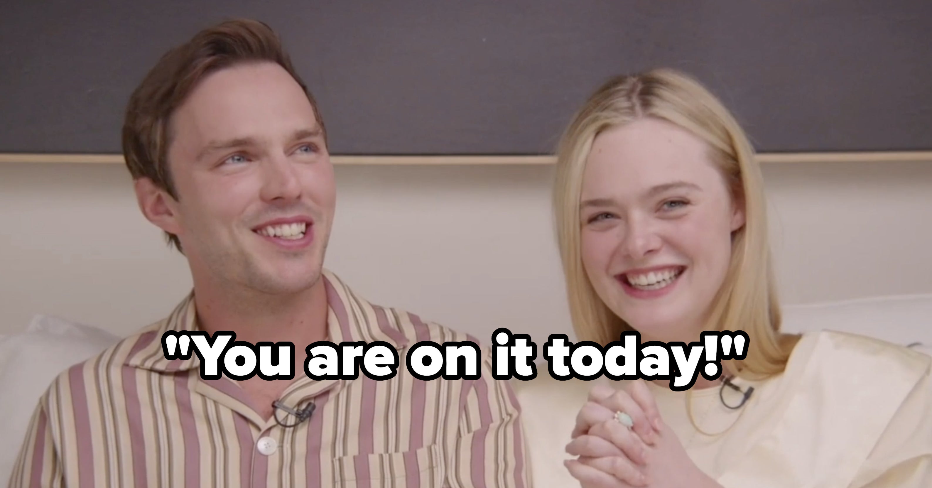 Nicholas Hoult Gifted Elle Fanning Pillows With His Face On It, And Other Things We Learned From Their Costar Test