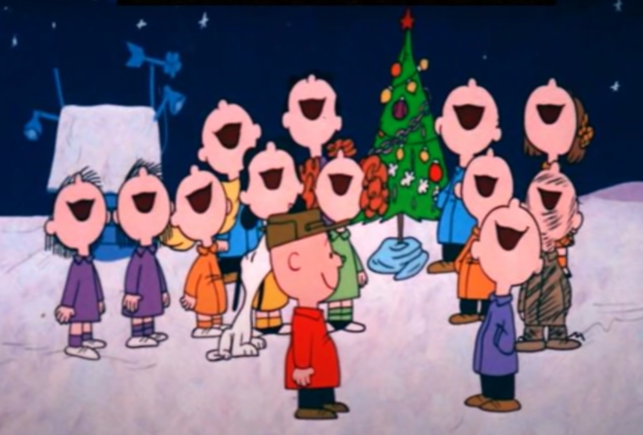 The Peanuts gang sings in &quot;A Charlie Brown Christmas&quot;