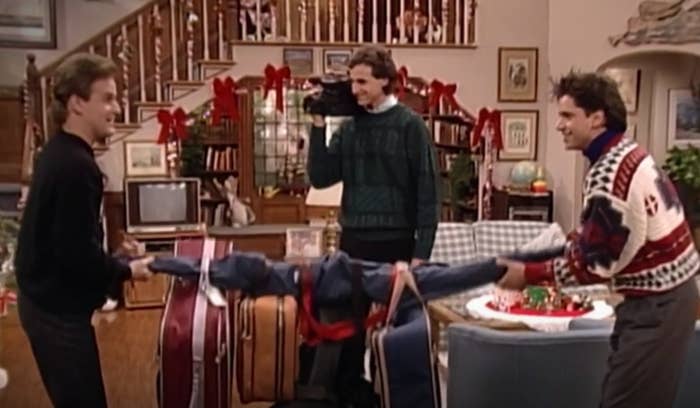 &quot;Full House&quot; characters Joey, Danny and Jesse prepare for a holiday trip