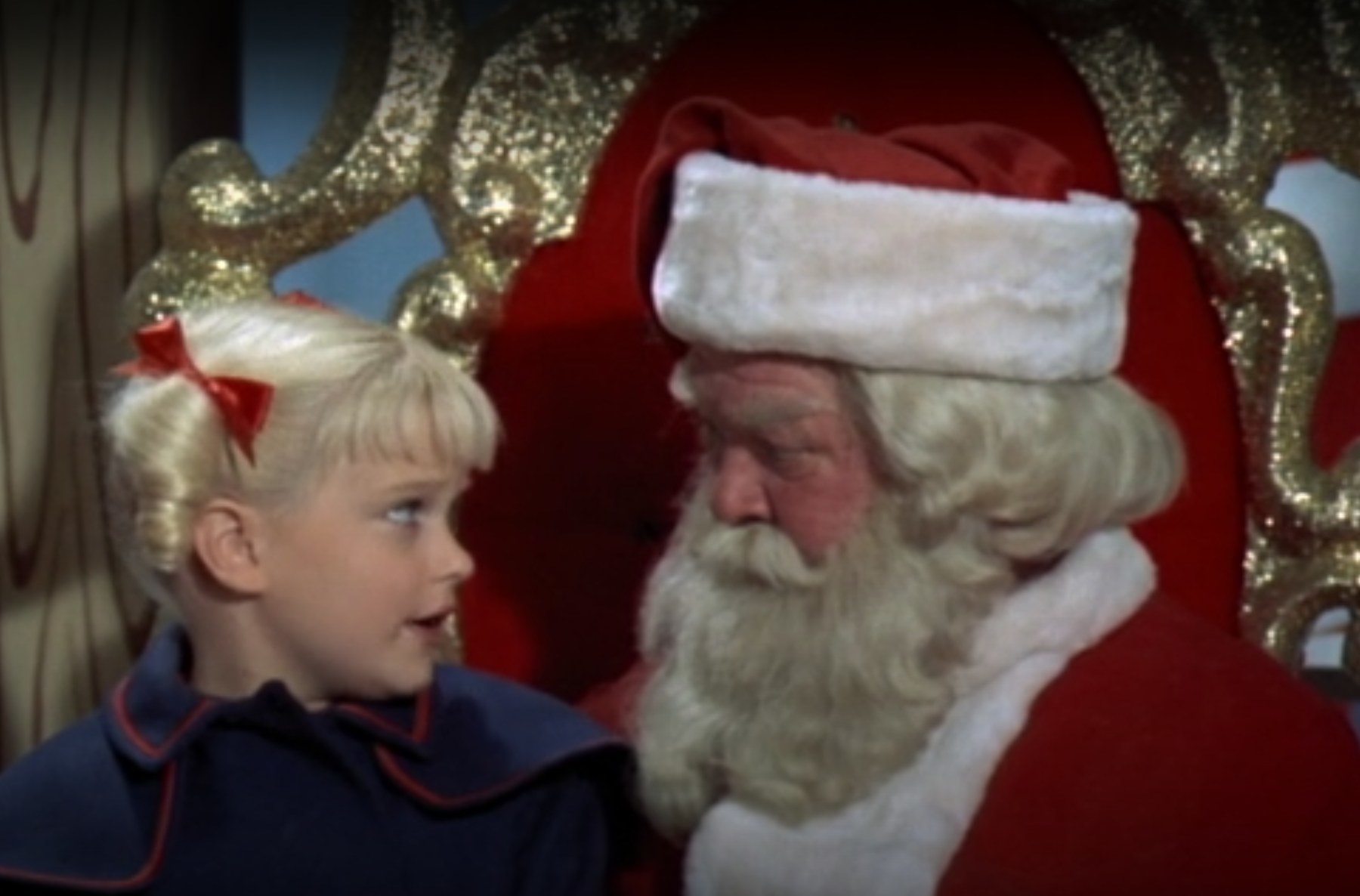 Cindy Brady asks Santa Claus to repair her mother&#x27;s voice in &quot;The Brady Bunch&quot;