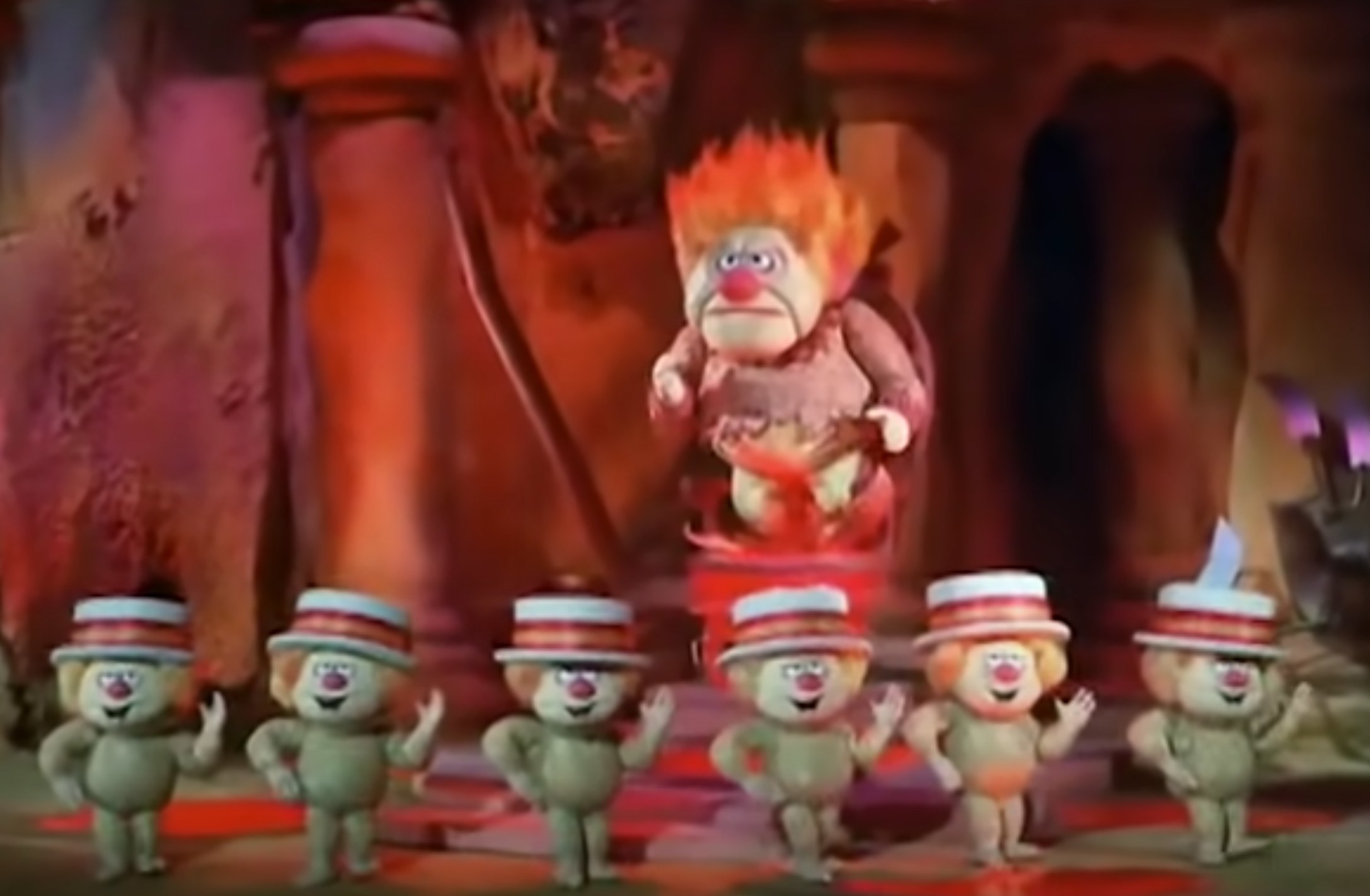Heat miser sings with his helpers in &quot;The Year Without a Santa Claus&quot;