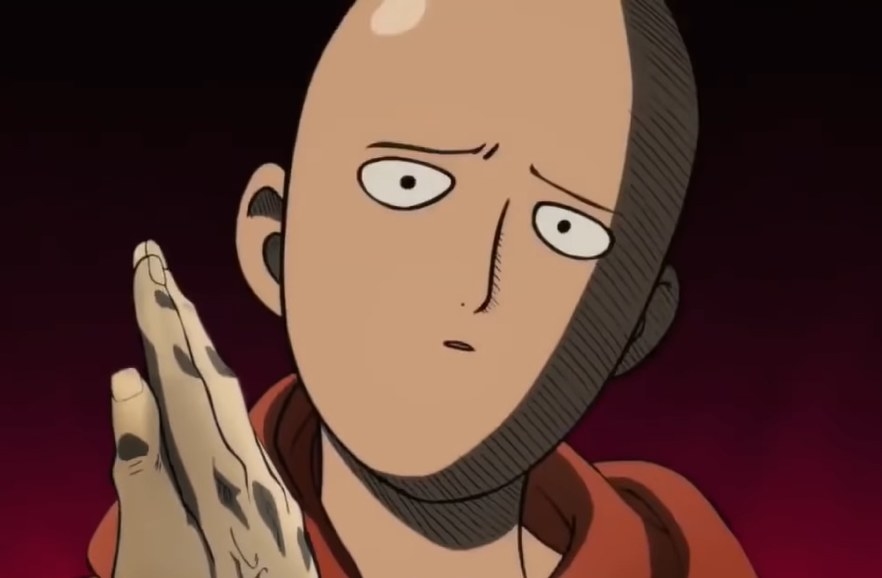 Saitama unbothered by an attack