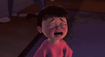GIF of Boo from Monster&#x27;s Inc sobbing