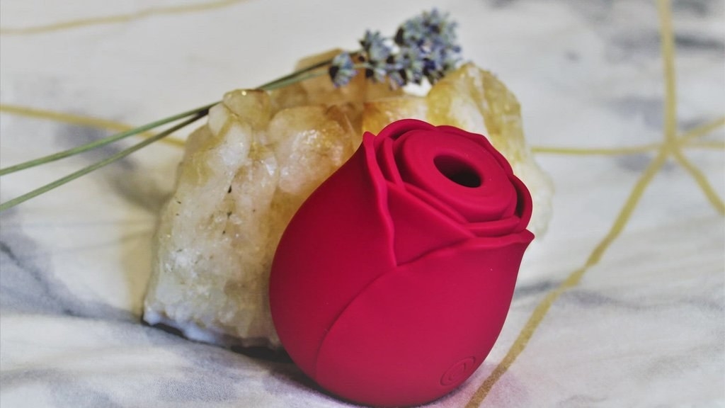 Red rose-shaped vibrator