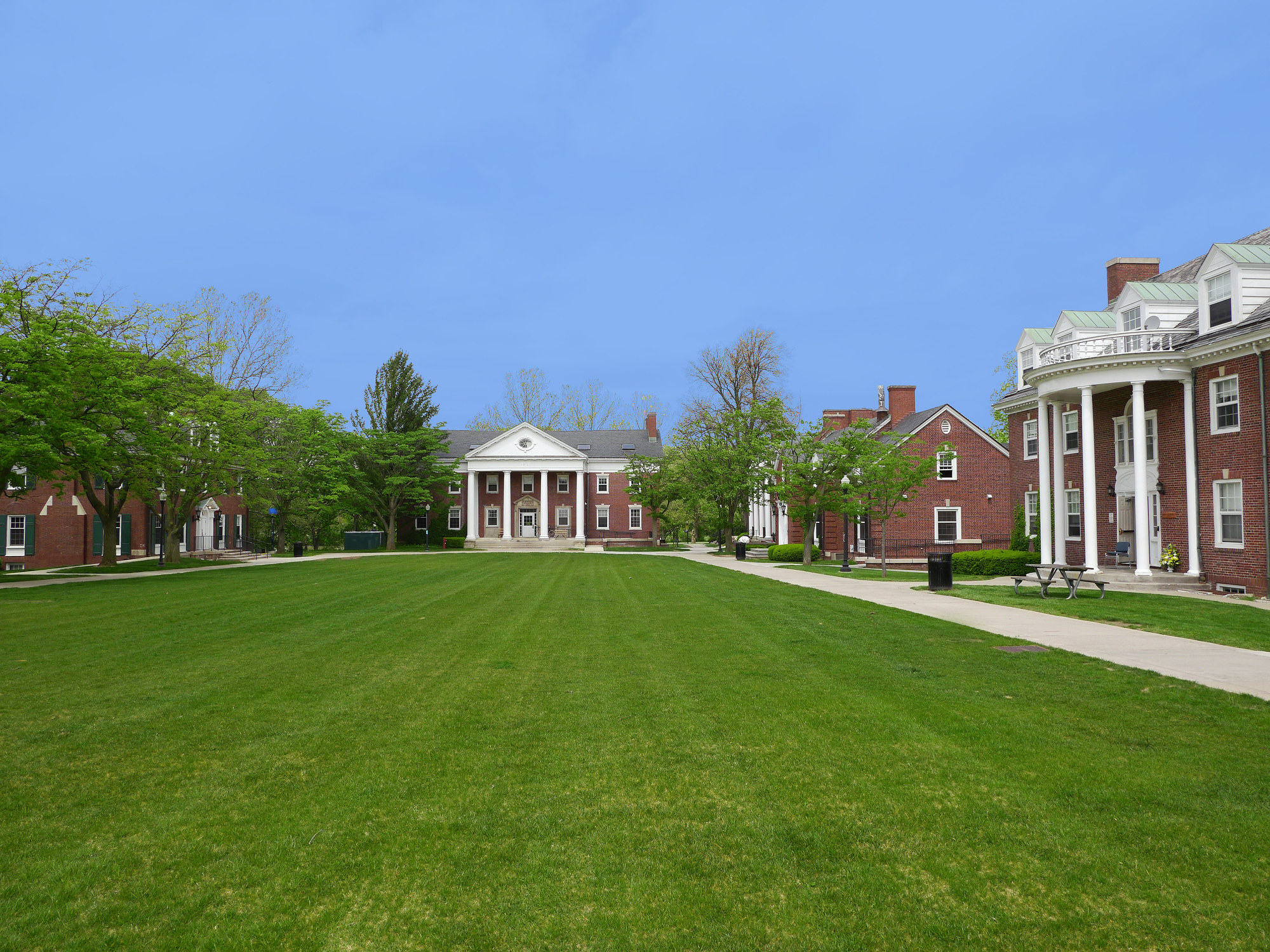 university houses on a quad