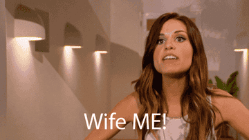 A girl saying to the camera &quot;Wife me!&quot;