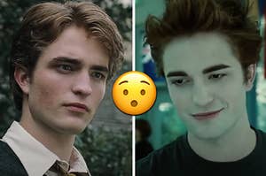Cedric Diggory is on the left with Edward Cullen on the right