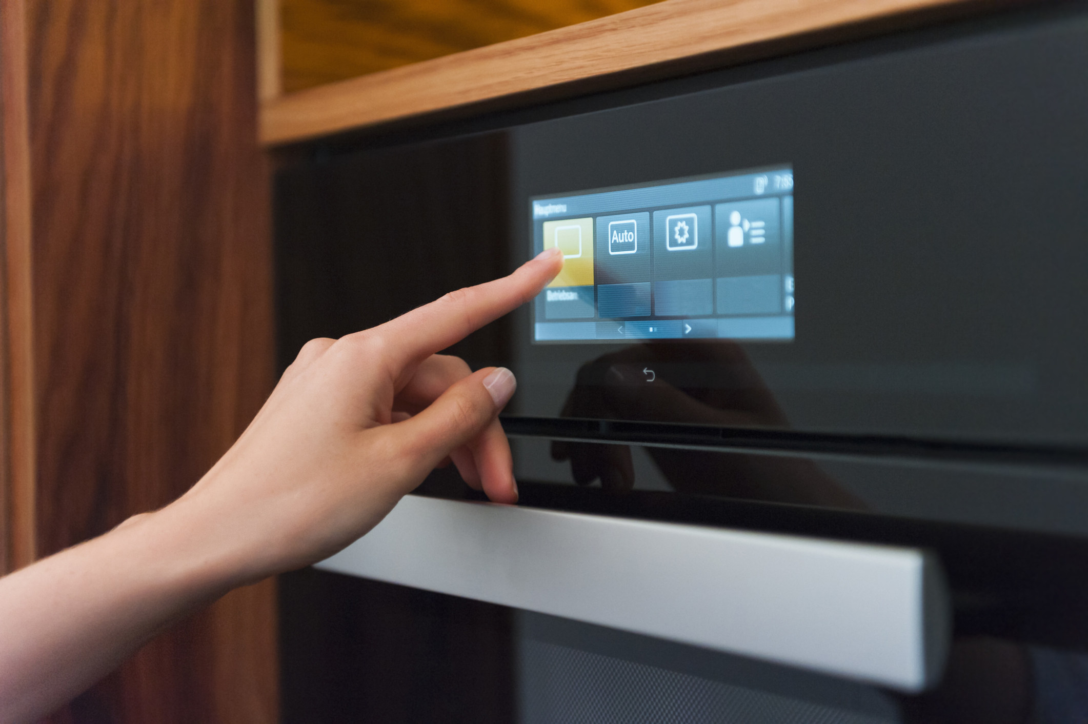 A touch screen kitchen appliance