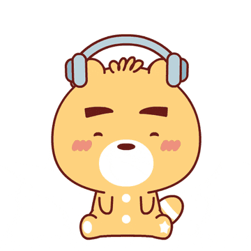 Animated cat listening to music