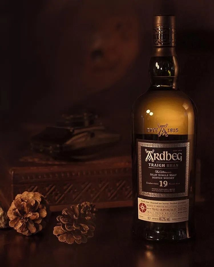 bottle of Ardbeg traigh bhan single malt scotch whisky
