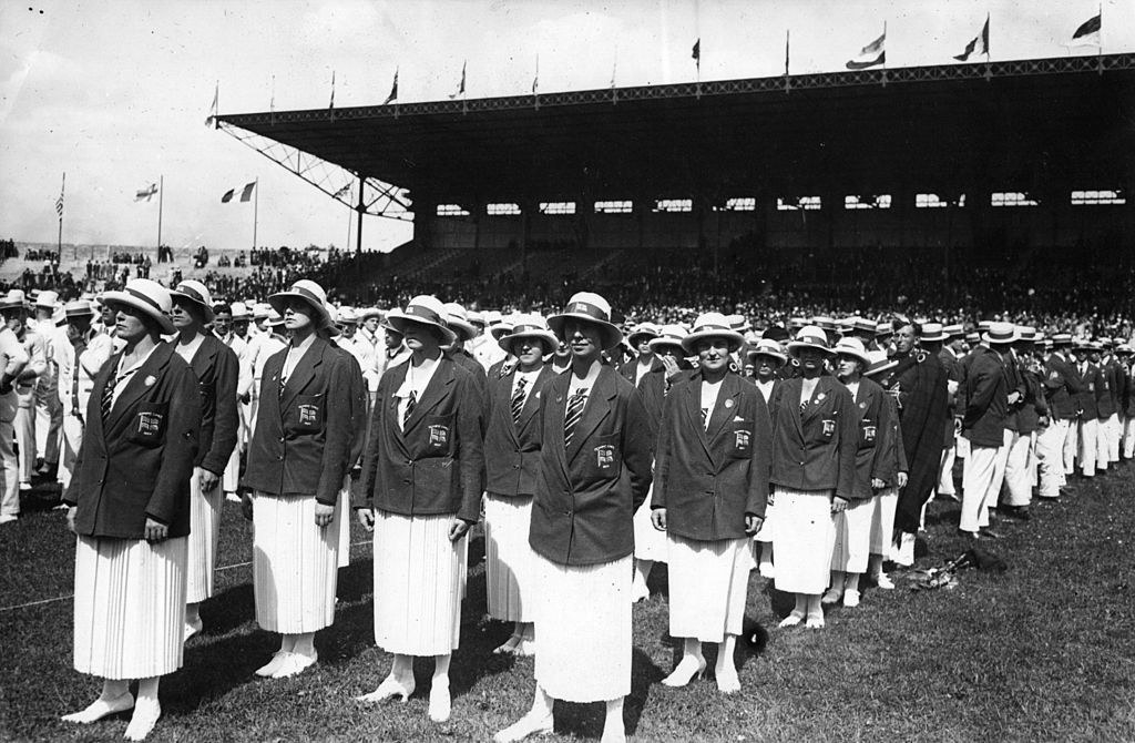 The women of the Great Britain team at the opening ceremony of the Olympic Games, Paris, 4th May 1924.
