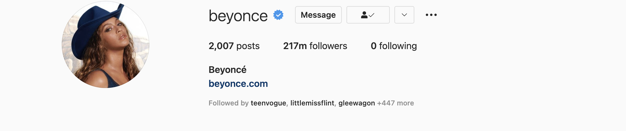 Beyoncé&#x27;S follower count