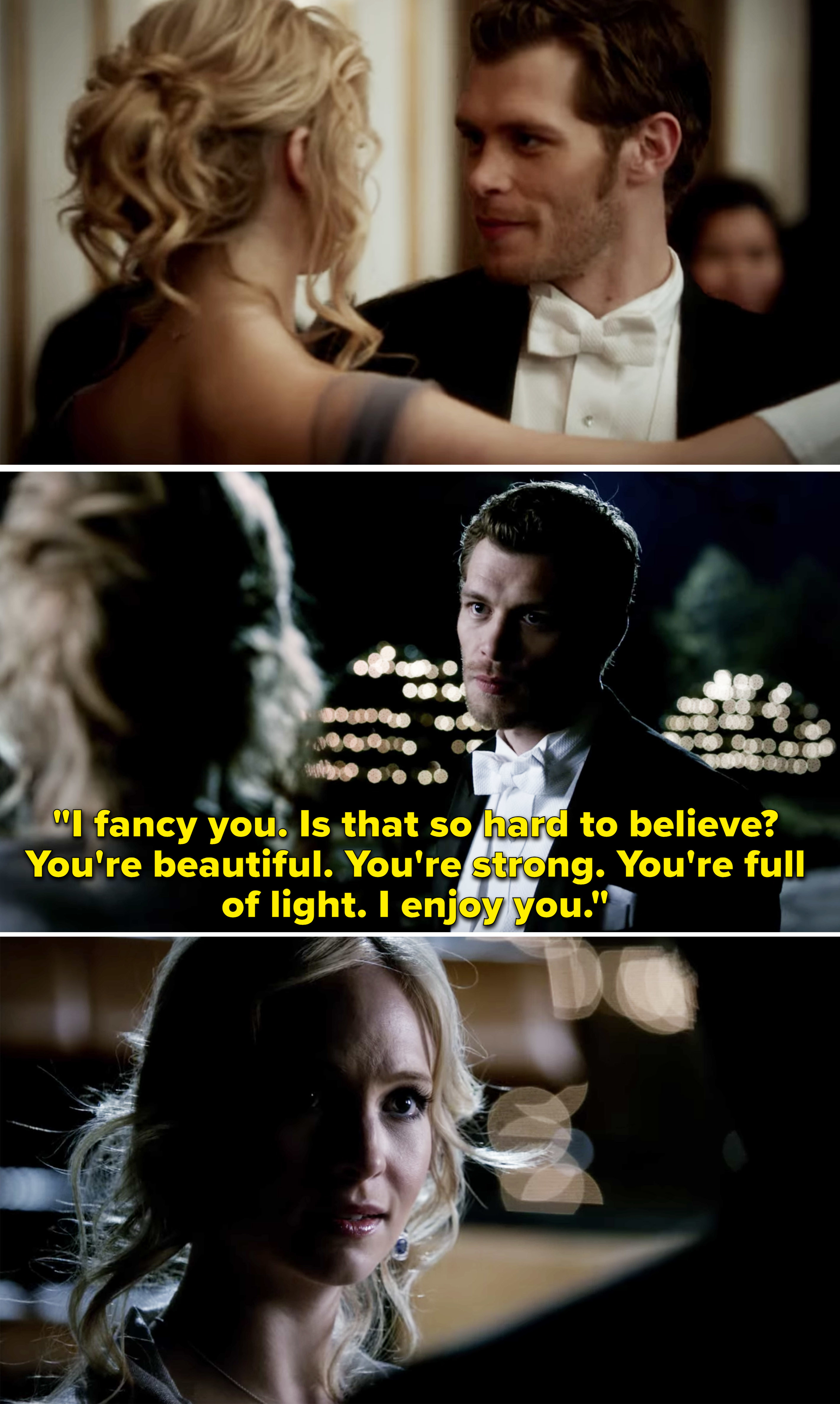 Klaus telling Caroline, &quot;I fancy you&quot;