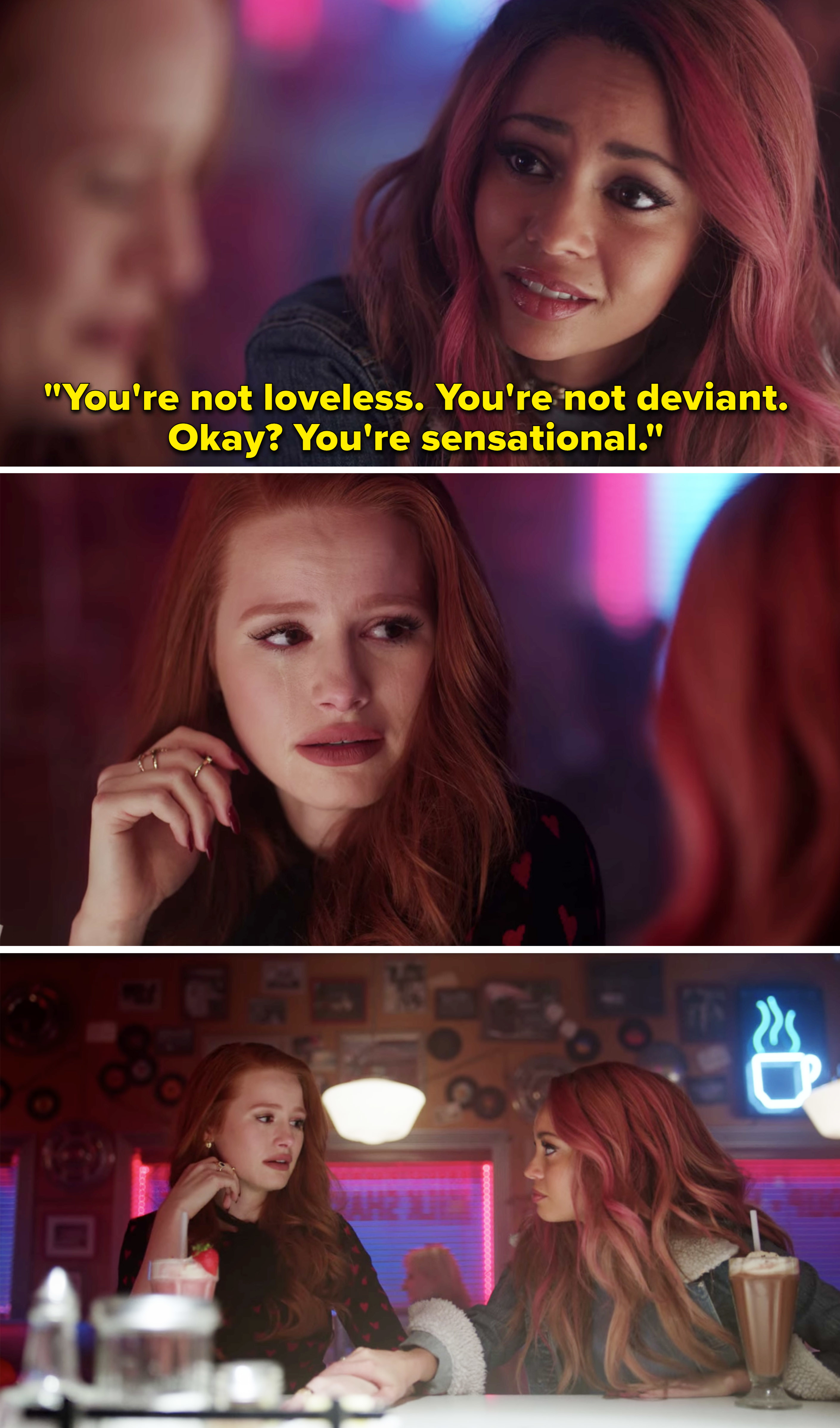 Toni telling Cheryl that she is sensational