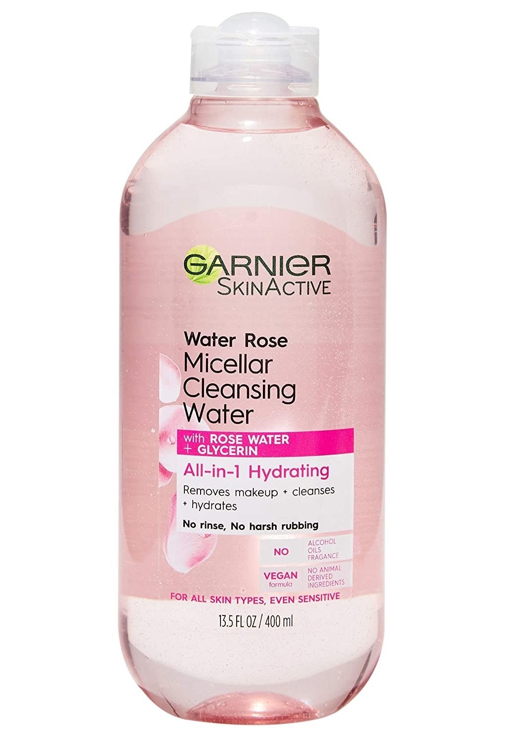 Bottle of Garnier rose water micellar water