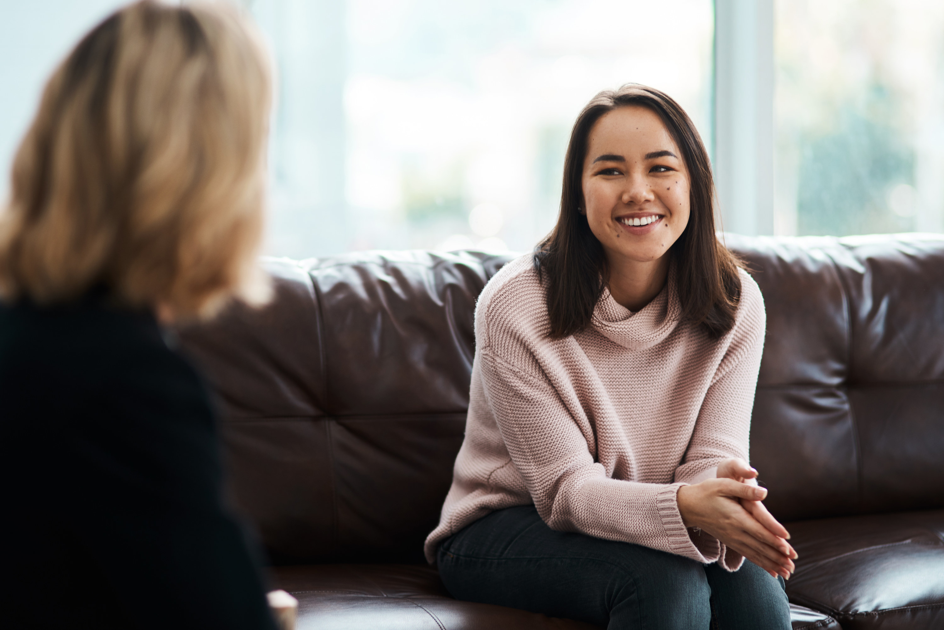 Woman talking to a psychologist