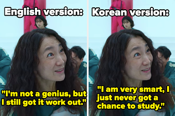 English vs korean version of translation in squid game 