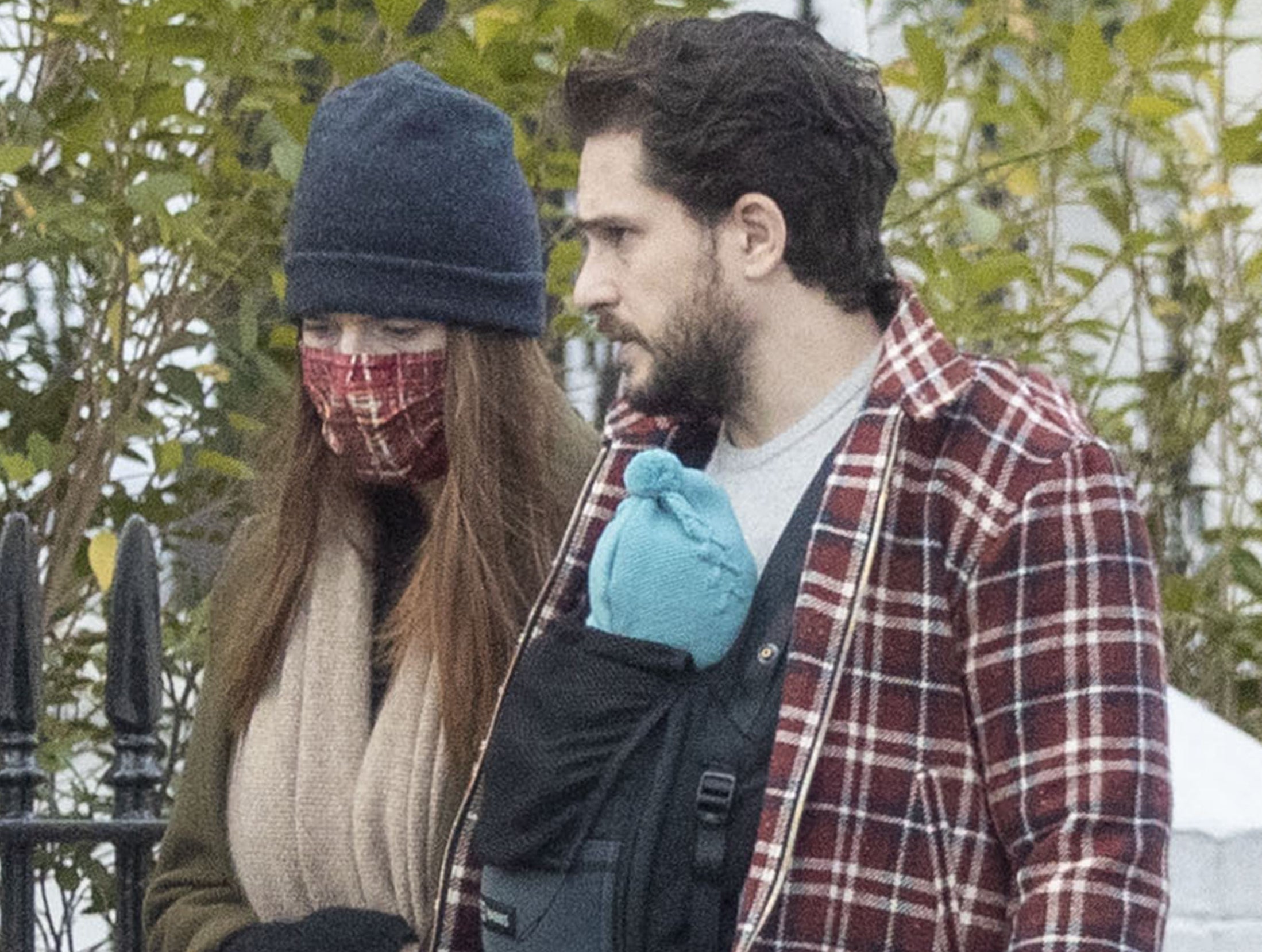 Kit and Rose take a walk with the baby