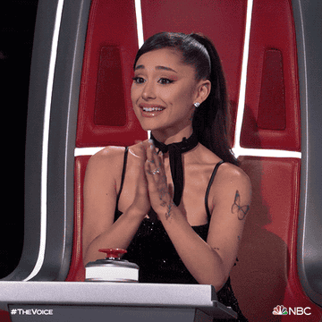 ariana grande clapping excitedly